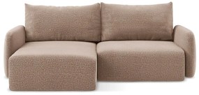 Colțar maro deschis extensibil/cu spațiu de depozitare (cu colț pe partea stângă) Kalena – Makamii