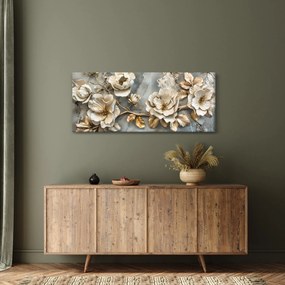 Tablou - Marmură de fundal cu flori (120x50 cm)