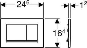 Geberit 115.883.16.1 - Plăcuță de acționare Sigma30, 24,6 x 16,4 cm, negru mat