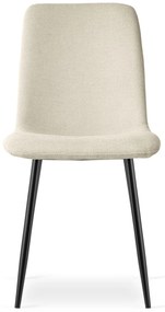 Set de dining 1 + 4, masa CITY 110x75 cm stejar artisan + scaun de dining crem RIFT cu picioare negre