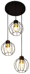 Lustră pe cablu STARLIGHT 3xE27/15W/230V neagră/aurie