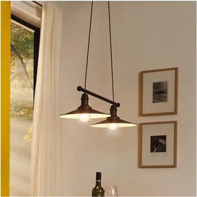 Eglo 49457 - Lustră suspendată pe cablu STOCKBURY, 2xE27/60W/230V