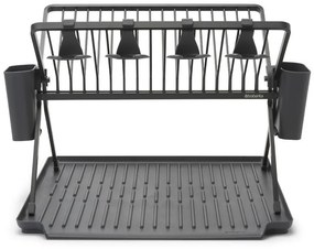 Uscator de vase pliabil Brabantia SinkSide 1004151, Suport pentru ustensile, Rezistent la coroziune, Gri inchis