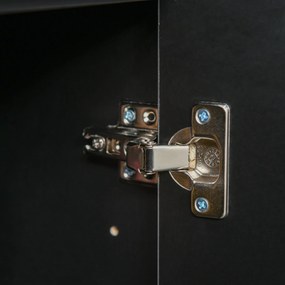 HOMCOM Sifonier de Depozitare cu 2 Sertare, 2 Uși, cu Centură de Siguranță, pentru Sufragerie, Dormitor, 79 x 36 x 74 cm, Negru | Aosom Romania