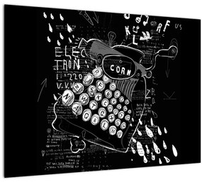Tablou pe sticlă - Desen în stilul lui Banksy (70x50 cm)