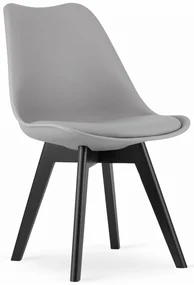 Scaun de masa Culoare gri deschis cu picioare negre, BALI MARK