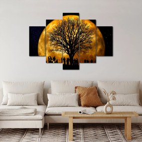 Tablou cu luna și siluete (150x105 cm)