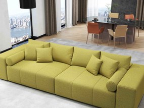 Canapea extensibilă dumonde cu ladă de depozitare si sezut confortabil din spuma high-density, Marbela Enjoy Green XXL 295x100 cm