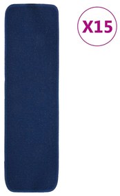 Covorașe de scări, 15 buc., bleumarin, 75x20 cm, dreptunghiular