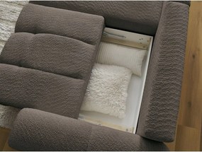 Colțar maro extensibil/cu spațiu de depozitare cu tapițerie din țesătură bouclé (cu colț pe partea stângă/cu șezlong) Roxelane – Bobochic Paris