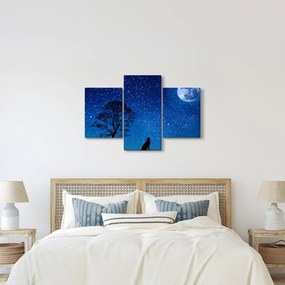 Tablou - Lupul urlând la lună (90x60 cm)
