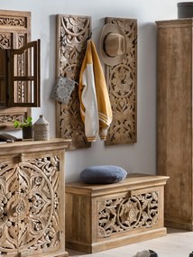 Pantofar din lemn de mango Lakadee 80x40x50 cm, 6 perechi de pantofi