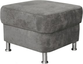 Taburet SANTIAGO, stofa catifelata gri - Matrix 17, 58x58x41 cm