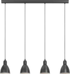Eglo 55244 - Candelabru suspendat pe cablu PRIDDY 4xE27/60W/230V negru