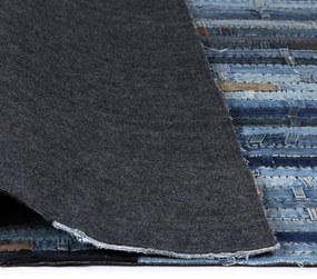 Covor petice jeans 80x150 cm Albastru denim Albastru, 80 x 150 cm