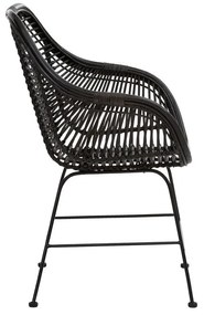 Scaune de dining negre 2 buc. din ratan Kiran - Støraa