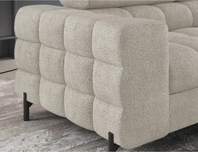 Colțar crem extensibil/cu spațiu de depozitare cu tapițerie din țesătură bouclé (cu colț pe partea dreaptă/în formă de ”L”) Ferucce – ELTAP