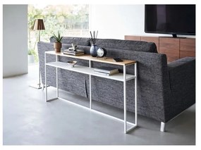 Masă consolă albă/maro deschis cu aspect de lemn de frasin 20,5x126 cm Tower – YAMAZAKI