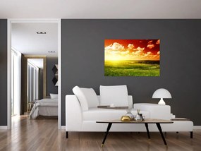 Tablou cu luncă cu soarele strălucitor (90x60 cm)