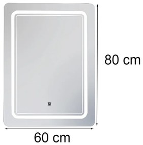 Oglindă video cu iluminare LED 60x80 cm