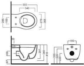 Vas Wc suspendat rimless Hatria Le Fiabe culoarea alba