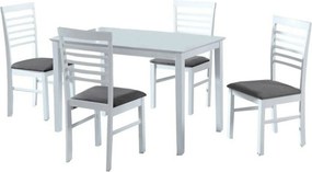 Set masa si 4 scaune BRISBO, alb/gri