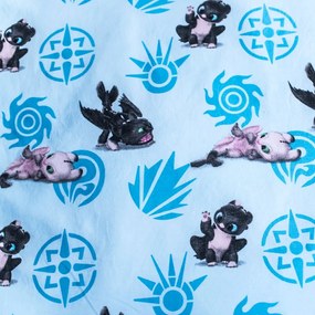 Lenjerie de pat pentru copii albastră din bumbac pentru pătuț 100x135 cm How to Train Your Dragon "Babies" – Jerry Fabrics