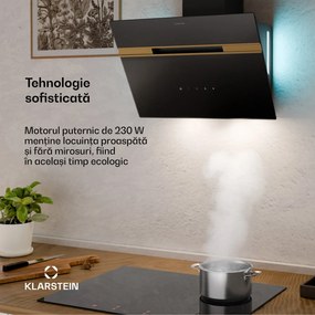 Klarstein Hota Alina, EEK A, Touch, Iluminare cu LED-uri, Extracție/recirculare, 600 m³/h