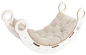 Leagăn alb-bej din lemn de pin 39x75x38 cm Montessori – Meowbaby