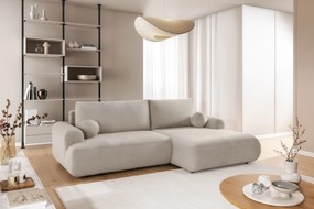 Colțar extensibil cu funcție de dormit Lotulis Mini dreapta - crem material hidrofob Blur 01