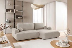 Colțar extensibil cu funcție de dormit Lotulis Mini dreapta - crem material hidrofob Blur 01