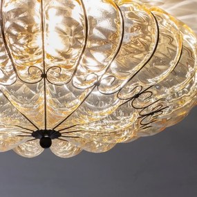 Plafonieră SIRU SOLE 3xE14/40W/230V d. 31 cm bej/crom sticlă venețiană