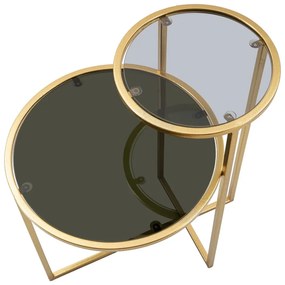 Măsuță de cafea neagră/aurie rotundă 40x50 cm - Mauro Ferretti