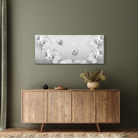 Tablou - Design flori și fluturi (120x50 cm)