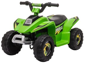 ATV pentru Copii Electric HOMCOM cu Baterie Incarcabila 6V, Viteza 2,8-4,6km/h, Varsta 3-5 Ani, 72x40x45,5cm, Verde | Aosom RO