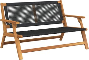 vidaXL Mobilier de grădină Negru 122 x 78 x 73 cm Lemn Solid de Acacia