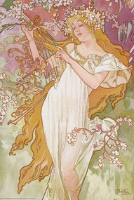 Poster The Seasons Spring, Alphonse Mucha