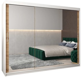 Dulap de haine 250 cm Toki 3 (alb mat + stejar artisan). 1065113