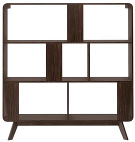 Bibliotecă în culoare naturală cu aspect de lemn de nuc 122x126 cm Cassie - Støraa