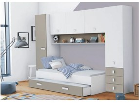 Ansamblu, alb/gri-maro taupe, TIDY