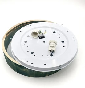 Brilagi - Plafonieră PINO, 2x E27/15W/230V, lemn de pin/verde, Ø 37,5 cm