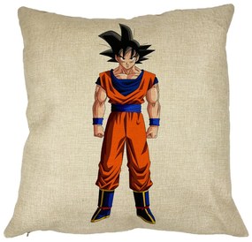 Perna Decorativa cu Dragonball Goku, 40x40 cm, Husa Detasabila, Burduf