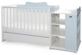 Patut modular multifunctional, 5 confirgurari diferite, 190 x 72 cm, Multi, White Baby Blue