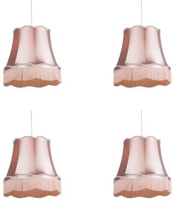 Set de 4 lămpi suspendate retro roz 45 cm - Granny