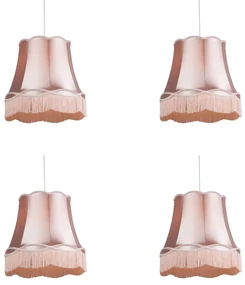 Set de 4 lămpi suspendate retro roz 45 cm - Granny