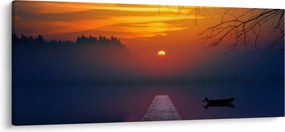Tablou cu podul în apus de soare (120x50 cm)