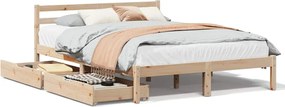vidaXL Cadru de pat fără saltea, 160x200 cm, lemn masiv pin