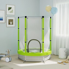 AIYAPLAY Trambulină pentru Copii 3-6 Ani cu Plasă de Siguranță, Փ140x190 cm, Verde | Aosom Romania