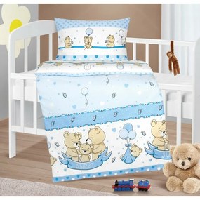 Bellatex Lenjerie de pat din bumbac Agata Bearalbastru, 90 x 135 cm, 45 x 60 cm