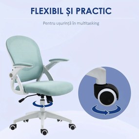 Vinsetto Scaun Birou Ergonomic Albastru Dimensiuni Variabile Suport Lombar Integrat | Aosom Romania